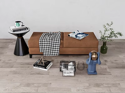 Modern bed end stool 3d model