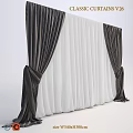 Modern Style Household Curtains With Gray And White Velvet Fabric Elegant Design