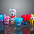 Colorful Game Movie Characters Plush Toys With Various Shapes Like Rabbit Bear Sheep And Duck