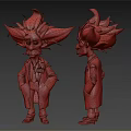 Cartoon Scientist Game Film Character With Wild White Hair Mustache And Lab Coat