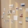 Stylish Photo Wall Display With Various Frames Different Sizes And Decorative 3d model