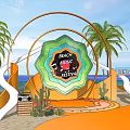 Modern Internet Red Beach Interactive Pin-in Photo Concert Meichen 3d model