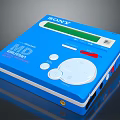 Sony Blue External MD Drive With Screen Control Buttons And Computer Connectivity Interfaces 3d model