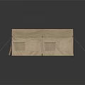 Beige Camping Tent With Multiple Windows On Smooth Surface And Reflection 3d model