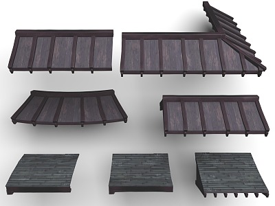 Chinese Japanese style Japanese style roof ancient wall Japanese style building accessories Japanese style eaves ancient building ancient building assets 3d model