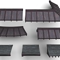 Chinese Japanese style Japanese style roof ancient wall Japanese style building accessories Japanese style eaves ancient building ancient building assets 3d model