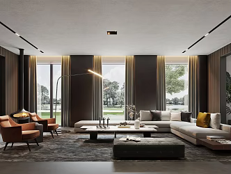 modern living room 3d model
