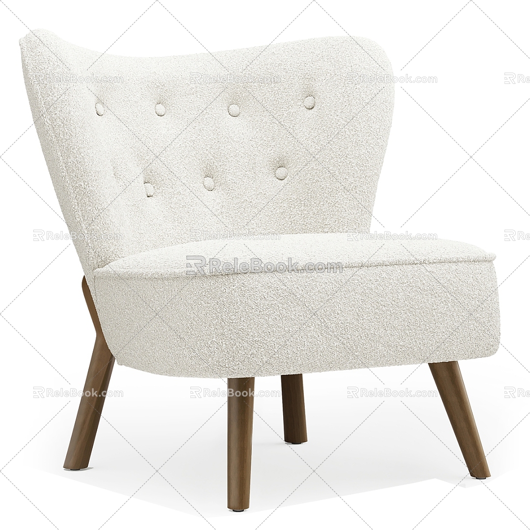 Nordic Simple Single Casual Sofa 3d model