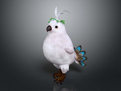 Modern Parrot White Parrot 3d model