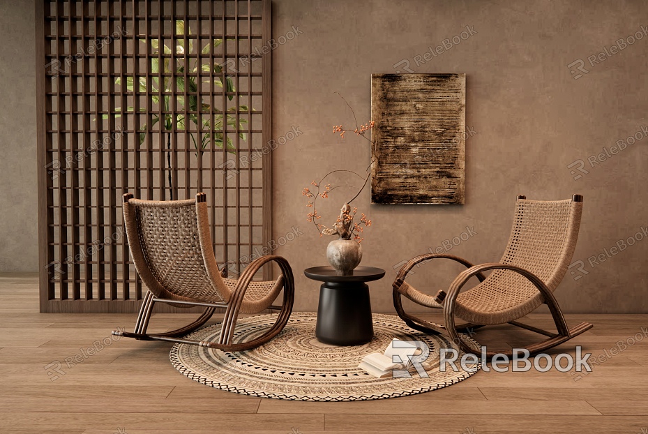 Rocking Chair Rattan Recliner Leisure Chair Outdoor Chair model