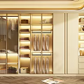 Modern Wardrobe Interior Design With Glass Doors Hanging Clothes Folded Shelves And Lighting