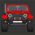 Red Off Road Car With Open Doors Black Wheels And Sporty Exterior Design