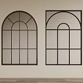 retro window arc window 3d model
