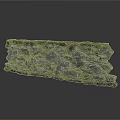 Natural Stone Wall Construction Element With Irregular Blocks And Green Moss