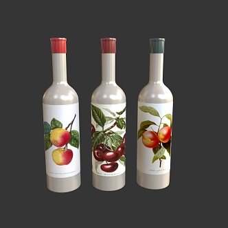 Realistic wine bottle container bottle wine bottle red wine bottle beer bottle wine bottle glass bottle foreign wine bottle 3d model