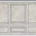 Gray Wainscoting Wall Paneling With Decorative Frames And Ornate Trim 3d model