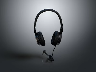High Quality Wired Headphones With Comfortable Ear Cups And Durable Cable 3d model
