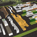 Modern Outdoor Chairs In Park Rest Area With Stylish Design And Green Landscaping