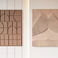 Modern Wall Decor With Geometric Patterns And Textured Beige Brown Designs 3d model