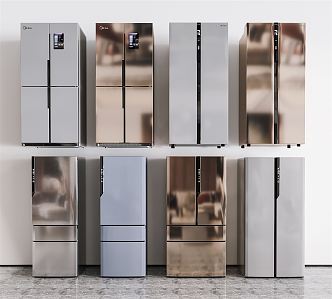 Modern refrigerator combination 3d model