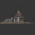 Cartoon Scene Of Ancient Temple With Multi Tiered Tower Intricate Carvings And Stone Steps