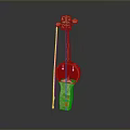 Traditional Wooden String Instrument with Curved Body Strings and Bow Design