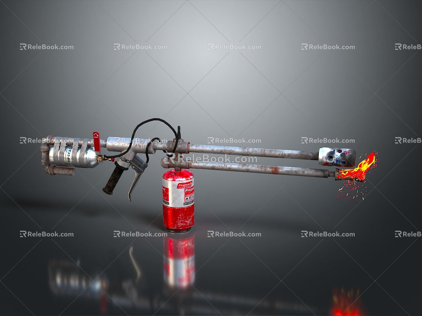 Flame Thrower Flame Gun Homemade Weapon Flamethrower Flame Gun Modern Weapon Hot Weapon Hot Weapon 3d model