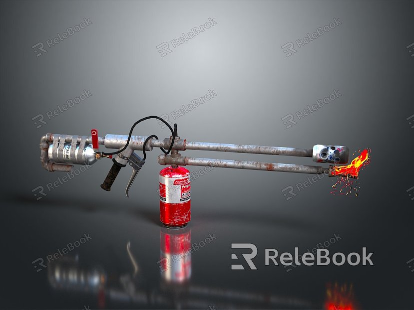 Flame Thrower Flame Gun Homemade Weapon Flamethrower Flame Gun Modern Weapon Hot Weapon Hot Weapon model