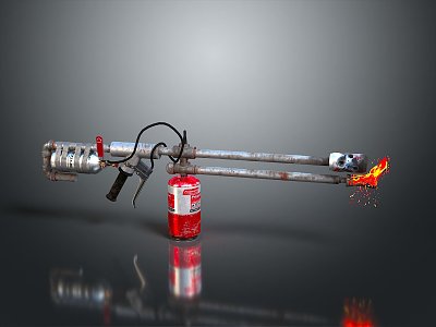 Flame Thrower Flame Gun Homemade Weapon Flamethrower Flame Gun Modern Weapon Hot Weapon Hot Weapon 3d model