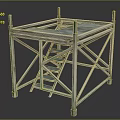 Sturdy Industrial Metal Scaffolding Equipment with Platform Ladder and Frame Structure