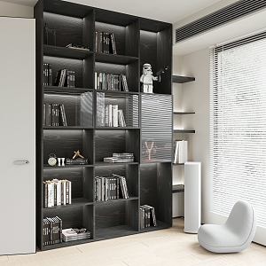 Modern bookcase 3d model