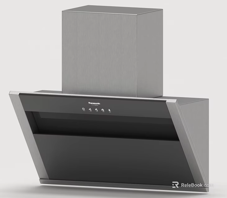 Panasonic Sleek Range Hood With Modern Stainless Steel Design And Control Panel For Kitchen Use 3d model 