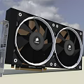 High Performance Computer Graphics Card With Dual Black Fans And Cooler Design 3d model