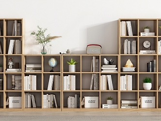 Nordic Bookshelf Bookcase 3d model