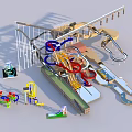 Fun Safe Children's Play Area With Colorful Slides Climbing Frames And Interactive Elements 3d model