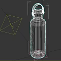 Green Insulated Water Bottle With Black Lid Carry Handle White Cartoon City Flask Design