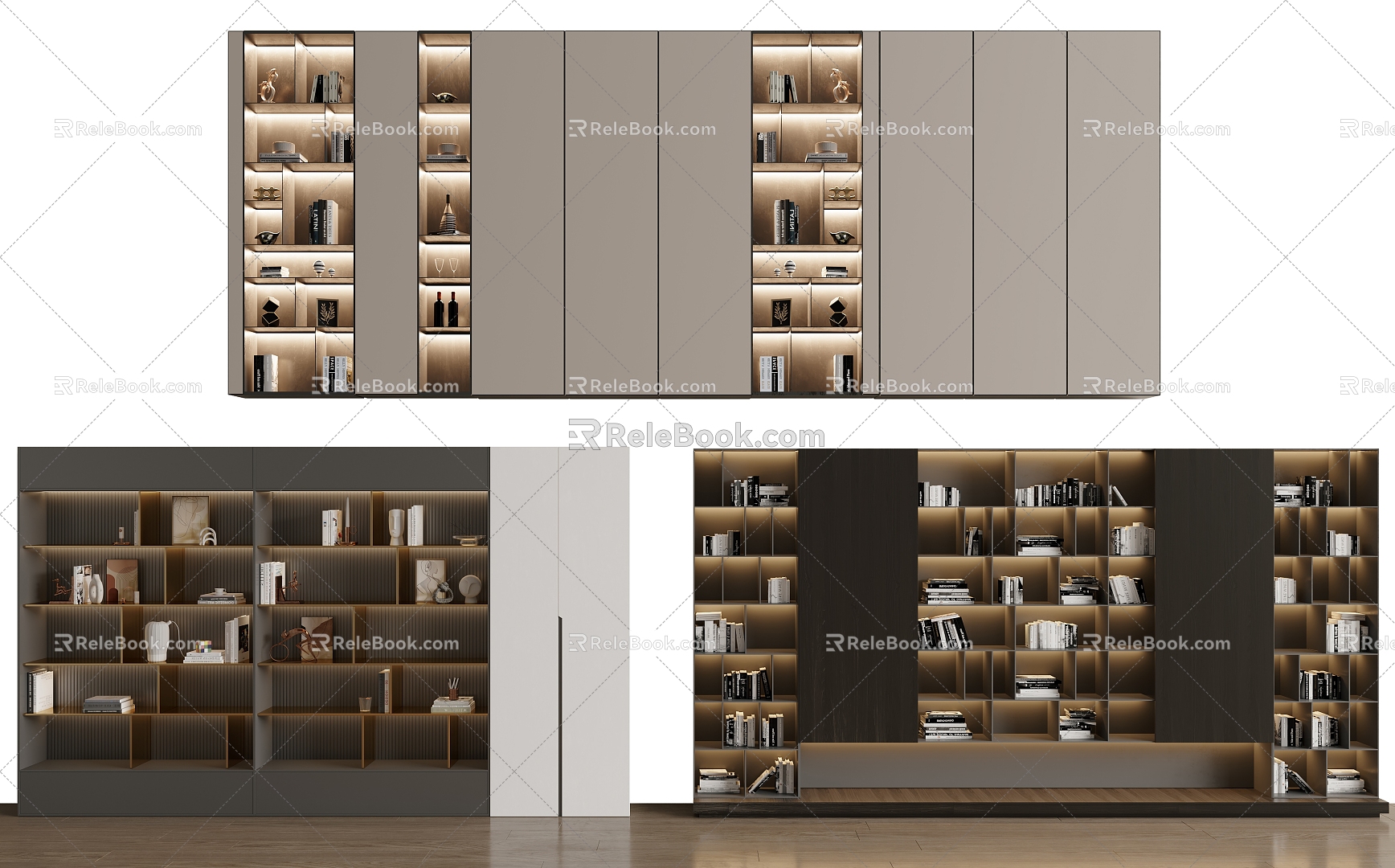 Modern bookcase 3d model