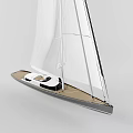 Three Stylish Sailboat Yachts Featuring White Sails And Wooden Hull Exterior