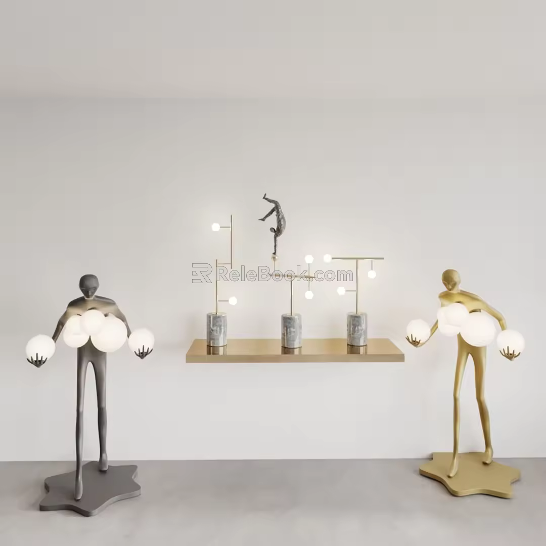 Creative floor lamp niche lamp modeling floor lamp humanoid floor lamp metal floor lamp 3d model