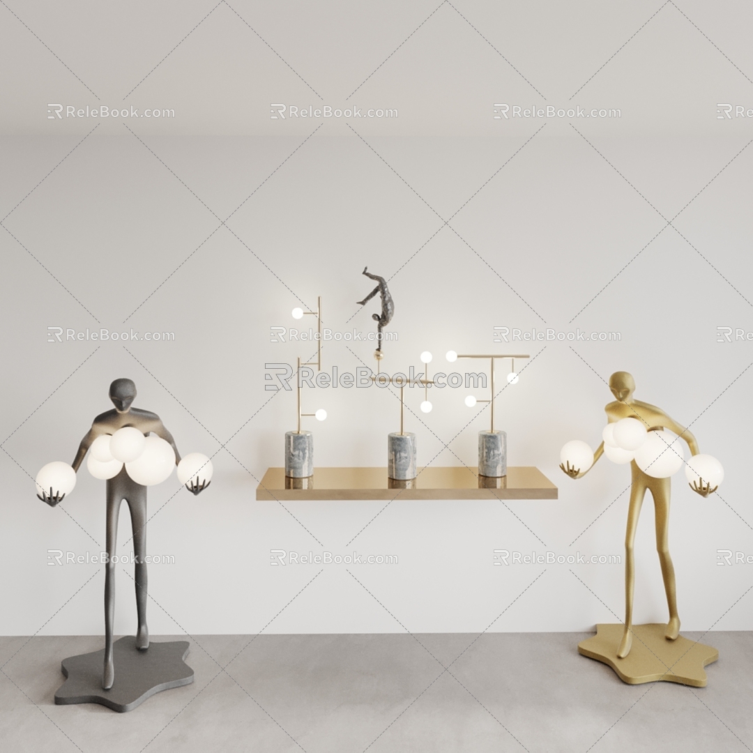 Creative floor lamp niche lamp modeling floor lamp humanoid floor lamp metal floor lamp 3d model