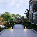Traditional Chinese Garden Landscape With Pavilion Stone Bridge Lush Trees Lanterns And Water Feature