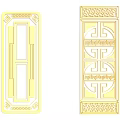 Intricate Golden Carved Designs With Long Rectangular Shape And Symmetric Geometric Patterns 3d model