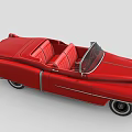 Vintage Red Convertible Car With Classic Retro Design And Chrome Details