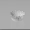 Silver Ornate Crown With Hollow Out Design Fashion Clothing Accessory