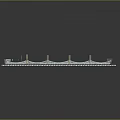 Industrial Conveyor Belt Structure With Support Pillars And Metal Frame