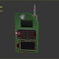 Green Handheld Electronic Device With Numeric Keypad Dual Screens And Antenna 3d model