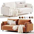 Modern Two Seater Sofa With Color Options Blanket And Decorative Pillows