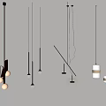 Modern Pendant Lights with Various Designs Metal Rods Glass Shades and Spherical Bulbs
