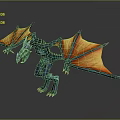 Blue Dragon Like Game And Movie Character With Orange Yellow Wings And Sharp Claws