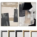 Picture Frames With Abstract Art In Neutral Tones Various Colors Styles 3d model